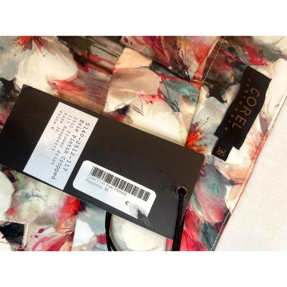 NWT Corel Women's Flower Cropped Pant Evie Pintuk Pockets Multicolor Size 36 - Picture 9 of 9